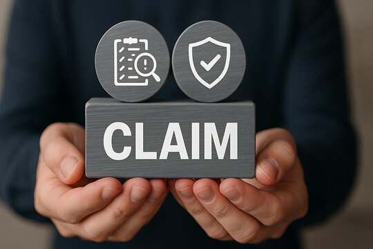CLAIM. Claims Management Business Department Concept. Registration claim document