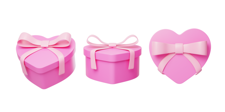 Valentine's Day Romantic Sweet Heart-shaped Gift Box 3D