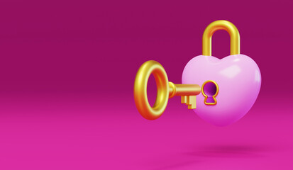 Heart-shaped lock 3D model Valentine's Day Heart-shaped lock