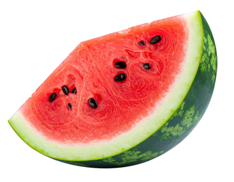   Fresh watermelon half isolated on transparent background