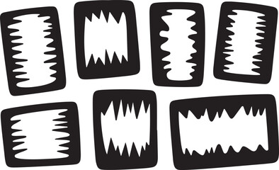 Naklejka premium Abstract Frame Collection with Jagged Edges Isolated on Transparent Background