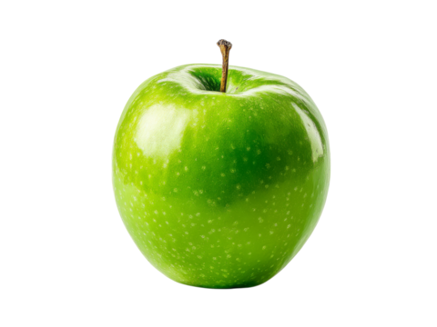 Single green apple isolated on black background, Isolated On White Background, Png Transparent