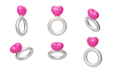 Valentine's Day Romantic Sweet Eternal Ring 3D