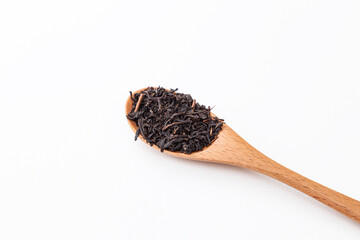 スプーンの上の紅茶葉　白バック
