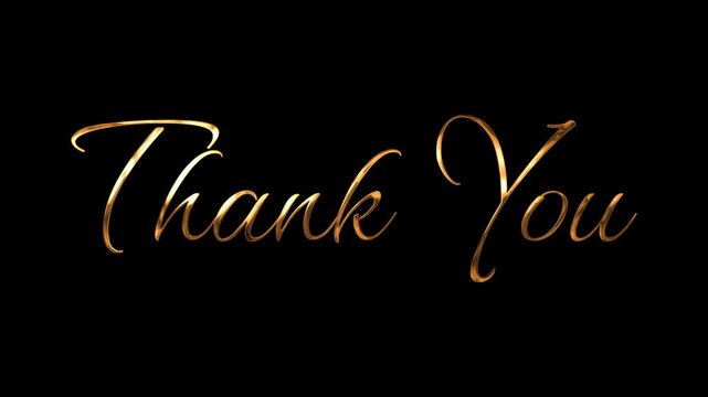 Thank You Gold effect Text Animation