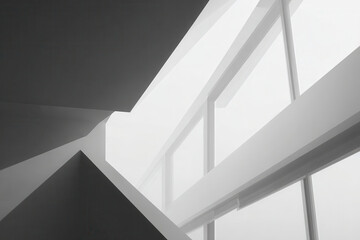 Fototapeta premium capture intricate minimalist black and white scene featuring super thin lines and perspective