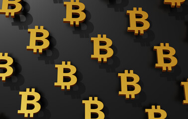 Obraz premium Virtual financial currency Bitcoin Risk Coin 3D