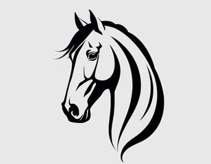 Horse Silhouette digital Art, Intricate Powerful and Ready for Print or Web, Sharp Details. Strong Identity. Timeless Design, Symbolize Strength, Courage, Logo 