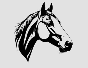 Horse Silhouette digital Art, Intricate Powerful and Ready for Print or Web, Sharp Details. Strong Identity. Timeless Design, Symbolize Strength, Courage, Logo 