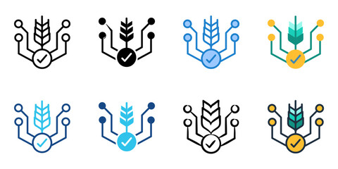 Obraz premium Smart Farming icon set multiple style collection 