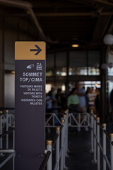 Eiffel Tower Summit Ticket Entrance Sign in Paris