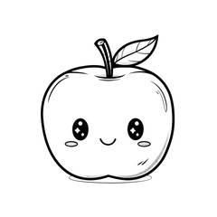 A cute fruit apple coloring page