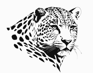 Leopard Silhouette digital Art, Intricate Powerful and Ready for Print or Web, Sharp Details. Strong Identity. Timeless Design, Symbolize Strength, Courage, Logo, and Leadership