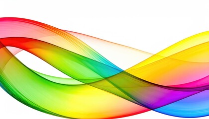 Obraz premium Rainbow Waves: A vibrant display of intersecting and intertwining rainbow waves, creating a visually stunning and dynamic abstract design. 