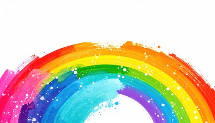 Obraz premium amazing rainbow watercolor on white background