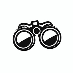 Stylish binocular optical tool black vector illustration art and design silhouette