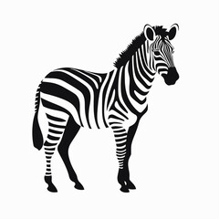 Obraz premium Striking graphic zebra art on a white background forming an elegant silhouette