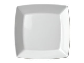 Elegant white square plate isolated on black background, Isolated On White Background, Png Transparent