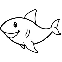 shark cartoon isolated on white