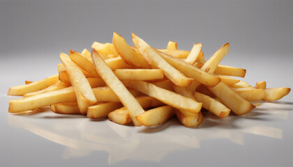 Close-Up of Spicy Fries on White Background - Ultra HD - High Contrast