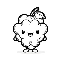 Fototapeta premium Cute grape fruit coloring page