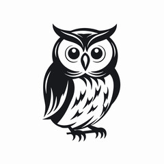 Fototapeta premium Striking majestic owl illustration a captivating vector black silhouette