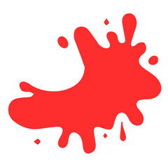 Naklejka premium Red paint splatter with drops