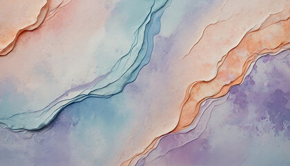 Naklejka premium Soft Abstract Watercolor Texture with Serene Pastel Waves, Dreamy Fluid Art Background for Tranquil Design3