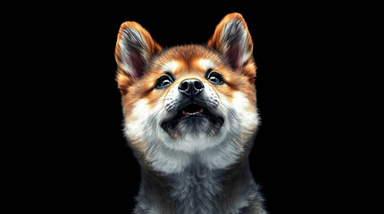 Portrait of shiba inu dog cute puppy pet animal canine breed companion mammal domestic pedigree japan dog