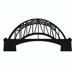 Obraz premium Striking black arch bridge icon illustration, elegant minimalist bridge silhouette