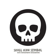 Skull and Bone Icon Symbol Vector Illustration in Black and White