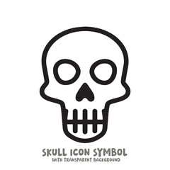 Skull and Bone Icon Symbol Vector Illustration in Black and White