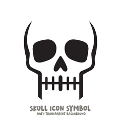 Skull and Bone Icon Symbol Vector Illustration in Black and White