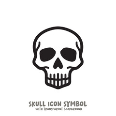 Skull and Bone Icon Symbol Vector Illustration in Black and White