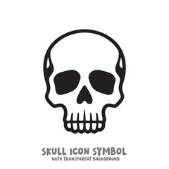 Skull and Bone Icon Symbol Vector Illustration in Black and White