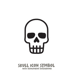 Skull and Bone Icon Symbol Vector Illustration in Black and White