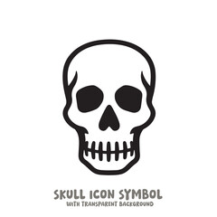 Skull and Bone Icon Symbol Vector Illustration in Black and White