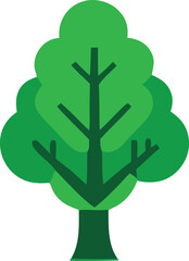 Simple green tree icon vibrant nature element for design projects symbolizing growth and environment
