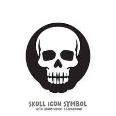 Skull and Bone Icon Symbol Vector Illustration in Black and White
