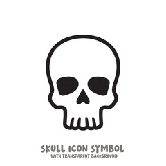 Skull and Bone Icon Symbol Vector Illustration in Black and White