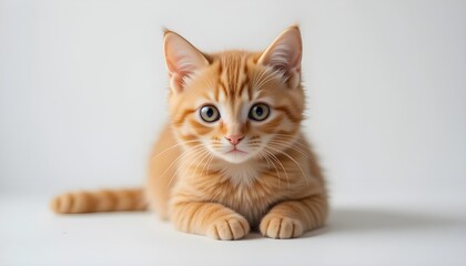 Cute Red Cat – Adorable Feline Illustration on White Background