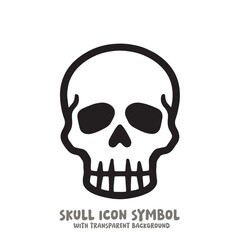 Skull and Bone Icon Symbol Vector Illustration in Black and White