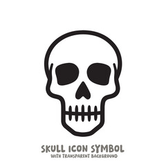 Skull and Bone Icon Symbol Vector Illustration in Black and White