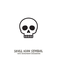 Skull and Bone Icon Symbol Vector Illustration in Black and White