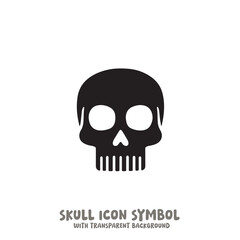 Skull and Bone Icon Symbol Vector Illustration in Black and White