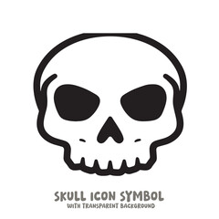 Skull and Bone Icon Symbol Vector Illustration in Black and White