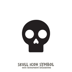 Skull and Bone Icon Symbol Vector Illustration in Black and White