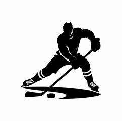 Fototapeta premium Ice Hockey Player Silhouette – Canadian National Sport Symbol