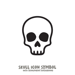 Skull and Bone Icon Symbol Vector Illustration in Black and White