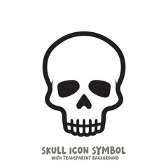 Skull and Bone Icon Symbol Vector Illustration in Black and White
